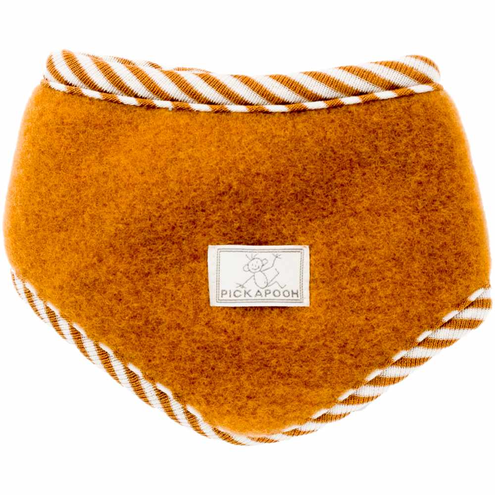 Dreieckstuch Wollfleece Ringel caramel