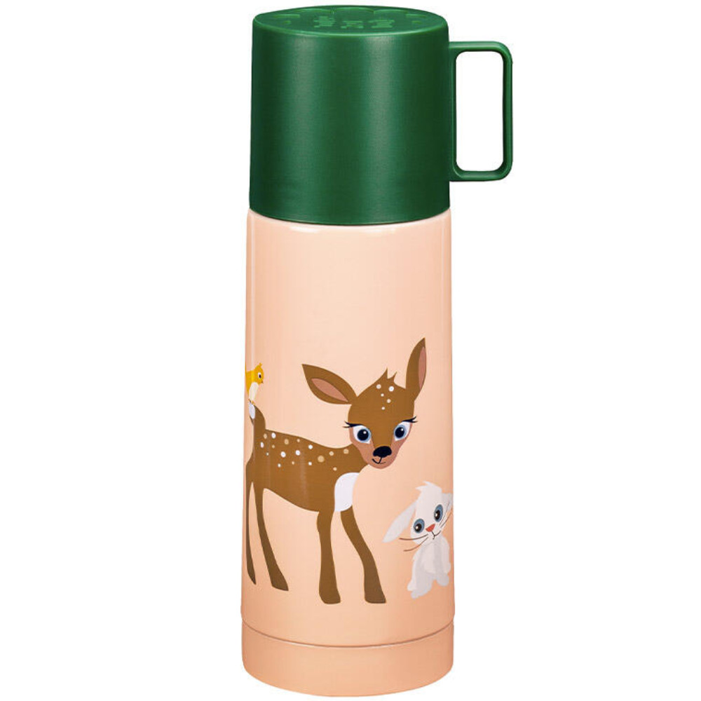 Thermosflasche Edelstahl Reh und Hase rosa