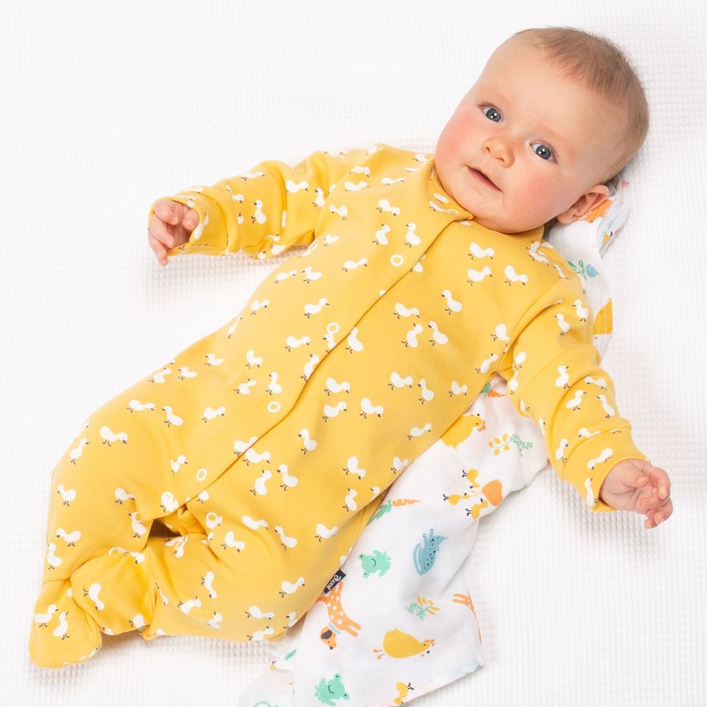 Schlafanzug Kleine Enten gelb