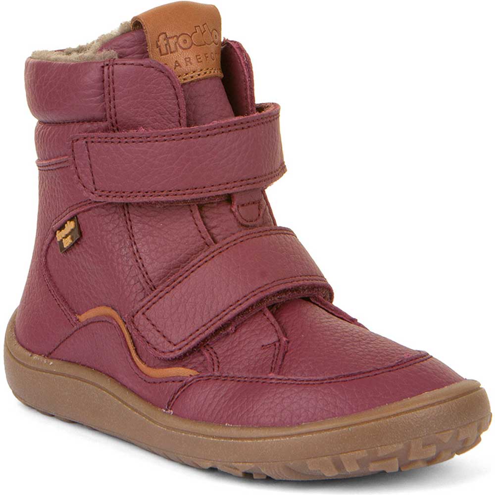 Barefoot Klettstiefel Winter Tex Nappa bordeaux